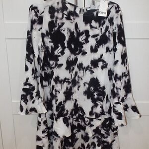 NWT Bar iii black white dress bell sleeve M